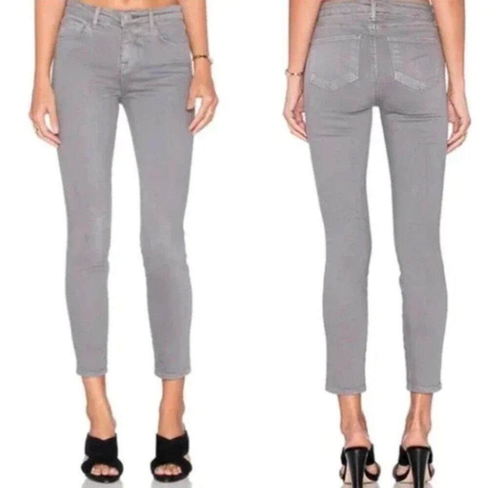 L'Agence Chantal Low Rise Skinny Jeans SIZE 26 Gris Gray Made in USA